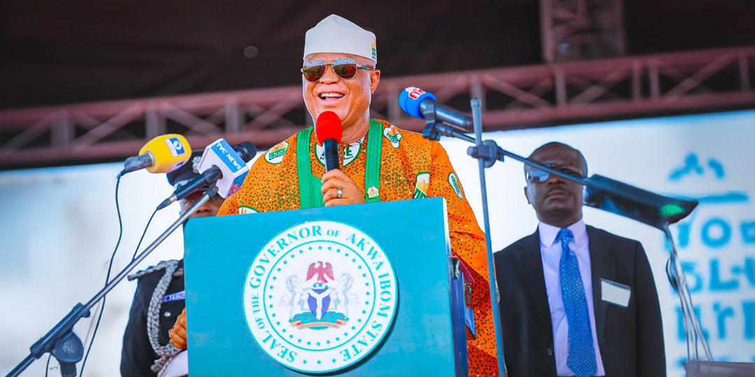 steady-steps-massive-impact Governor Umo Eno speaking at first year anniversary in office